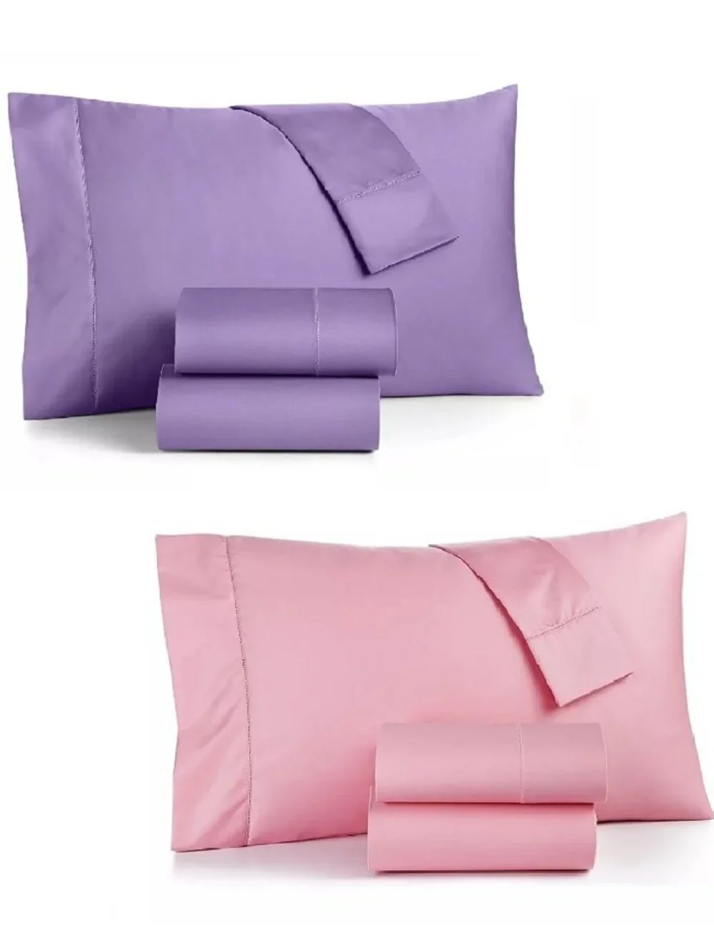2 Charter Club Damask SOLID 550TC Cotton CAL KING XDeep Sheet Sets PURPLE + PINK
